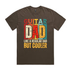 Guitar Dad AS Colour Heavy Faded Tee Unisex Faded brown Heavy Faded T-shirt Dad Music Printed In Australia
