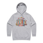 Freedom, Reading Books - Womens Hoodie Grey Marle Womens Hoodie Printed In Australia Reading