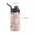 Pink Cats Kids Water Bottle with Chug Lid (12 oz) One Size Kids Water Bottle with Chug Lid animal Printed Offshore