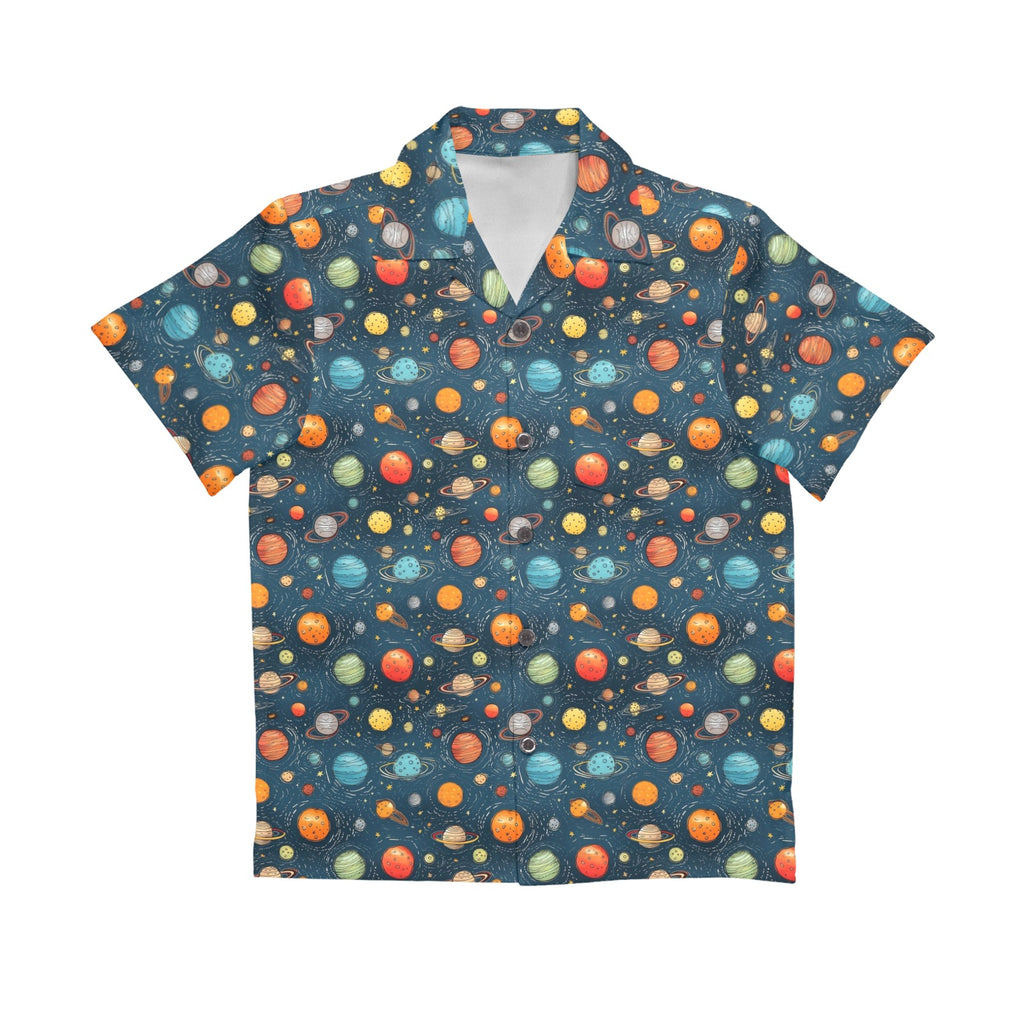 Galaxy Senior Kids Hawaiian Shirt Senior Kids Hawaiian Shirt 8-15 Printed Offshore Space