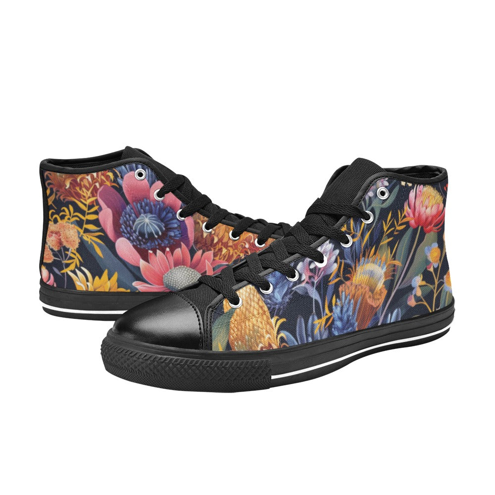 Aussie Floral Women's High Top Canvas Shoes Womens Classic High Top Shoes Plants Printed Offshore