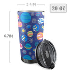 Planets On Blue 20oz Mobile Tumbler with Lid (Black Lock) 20oz Travel Mug Printed Offshore Space