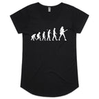 Evolution Of A Guitar Player - Womens Scoop Neck T-Shirt Black Womens Scoop Neck T-shirt Music Printed In Australia
