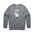 Coffee Time - AS Colour Stencil Crew Gravel Sweatshirt Coffee Printed In Australia