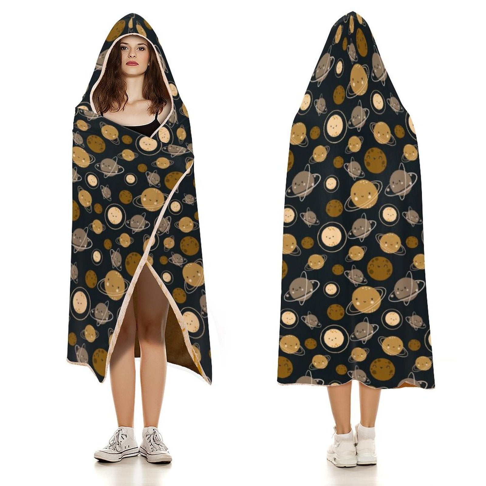 Planets Kids Hooded Blanket 100cm x 130cm