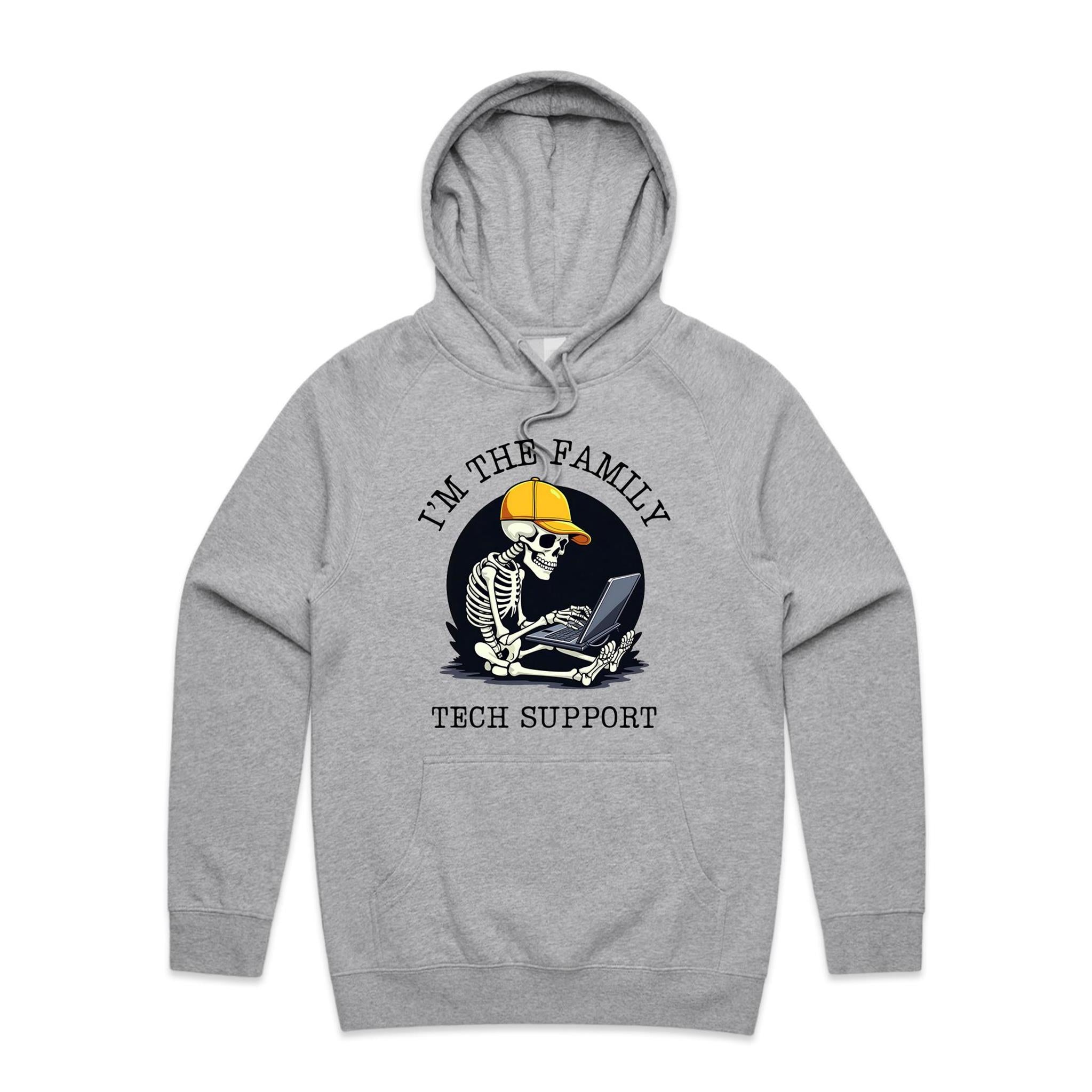 I'm The Family Tech Support - Mens Hoodie Grey Marle Mens Hoodie Printed In Australia Tech