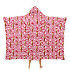 Cherry Ice Cream Kids Hooded Blanket 100cm x 130cm white 40"×50" Kids Hooded Blanket Food Printed Offshore