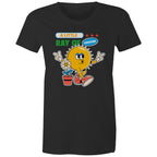 A Little Ray Of Sunshine - Womens T-shirt Black Womens T-shirt Positivity Printed In Australia