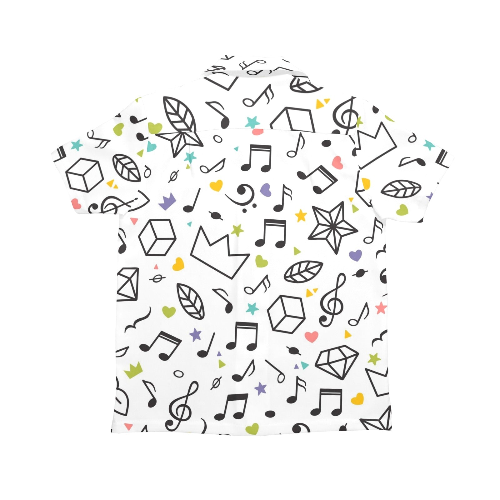 Music Time Senior Kids Hawaiian Shirt Senior Kids Hawaiian Shirt 8-15 Music Printed Offshore
