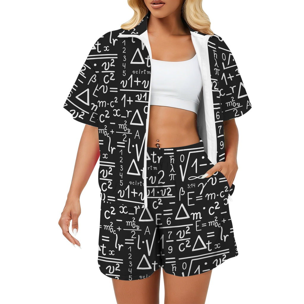 Mathematics Women's Windbreaker Short Set 2XL Women's Windbreaker Short Set Maths Printed Offshore