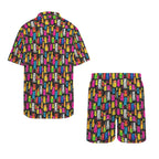 Colourful Cats Men's Hawaiian Shirt & Shorts Set Men's Hawaiian Shirt & Shorts Set animal Printed Offshore