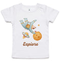 Explore, Astronaut, Space - Baby T-shirt White Baby T-shirt Printed In Australia Space