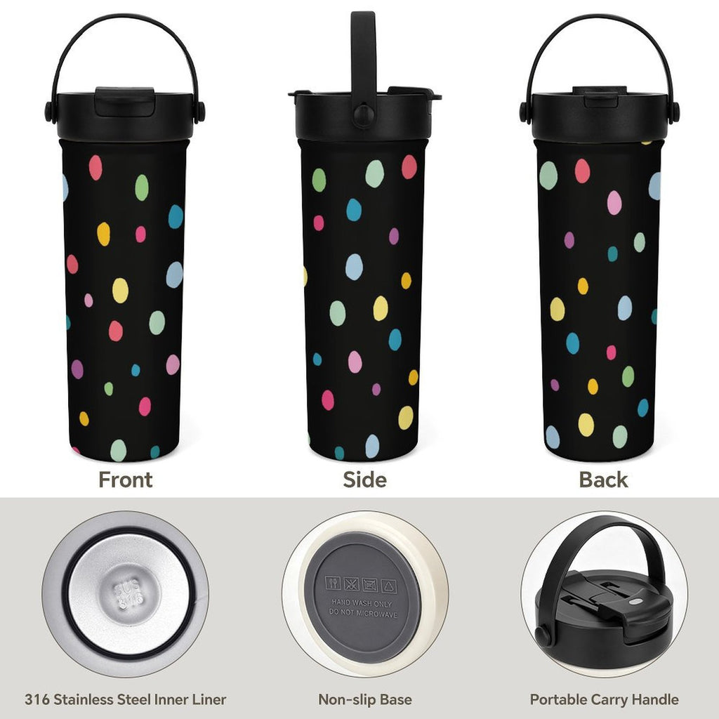 Polka Dots 20oz Tea Tumbler with Carry Handle