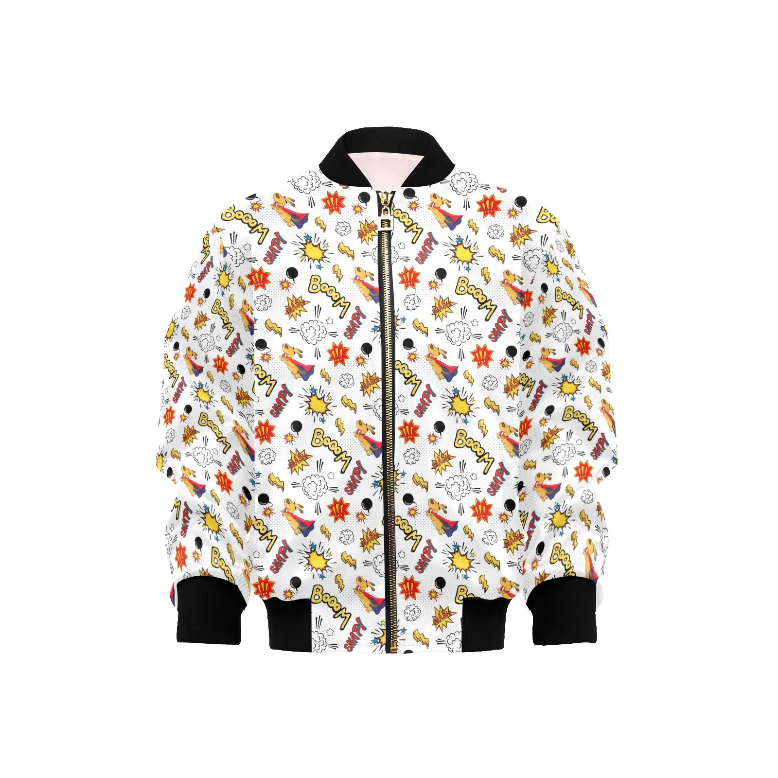 Super Dog Kids Bomber Jacket XL Kids Bomber Jacket animal comic Printed Offshore