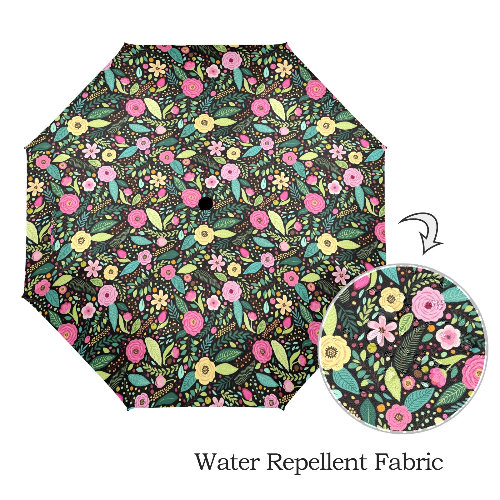 Bright Floral And Leaves Umbrella