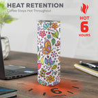 Hippie Butterfly And Flowers - 20oz Tall Skinny Tumbler with Lid and Straw