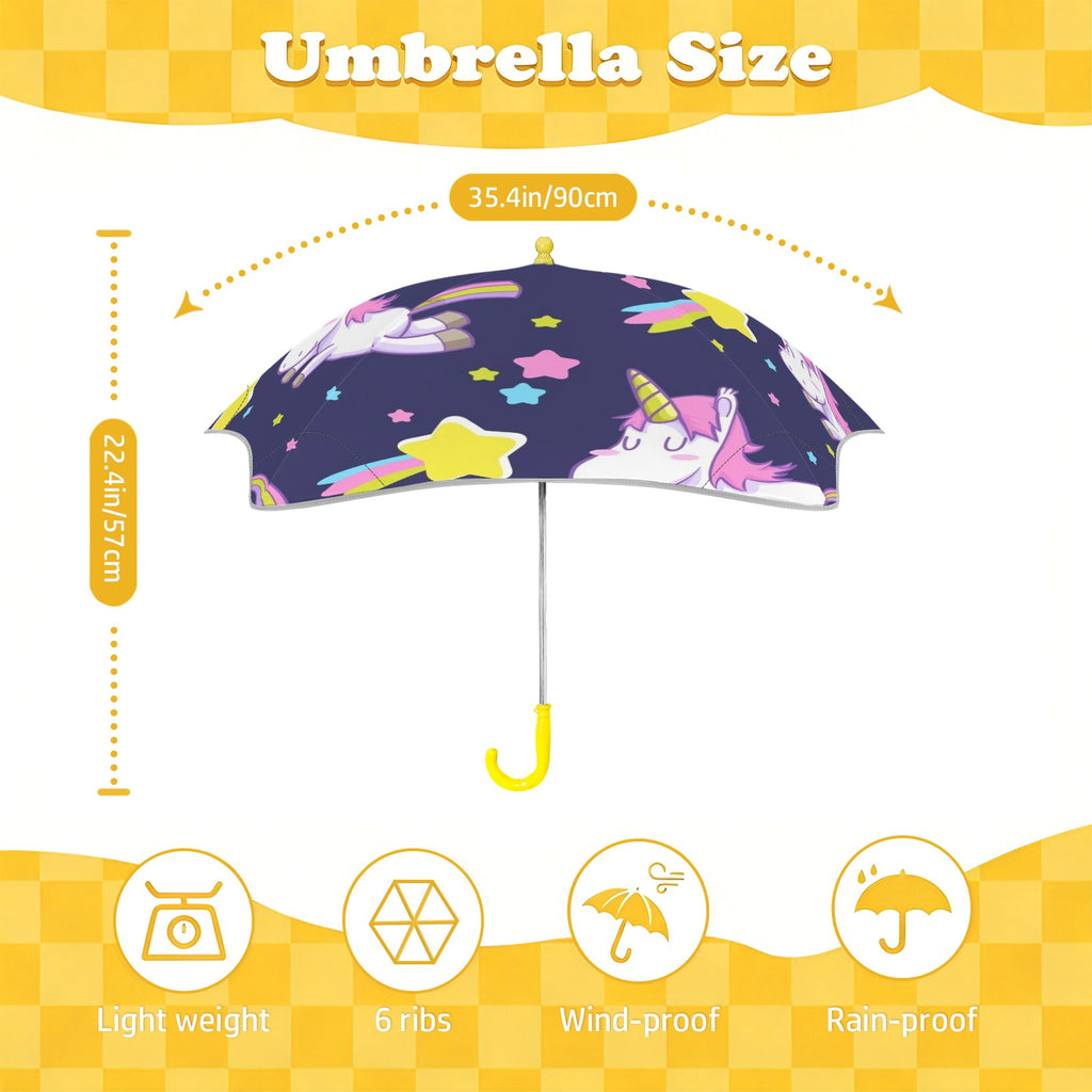 Rainbow Unicorn Kids Safe Round Corner Umbrella Kids Safe Round Corner Umbrella animal Printed Offshore