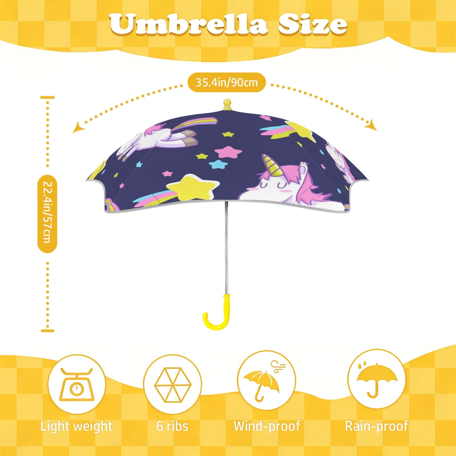 Rainbow Unicorn Kids Safe Round Corner Umbrella Kids Safe Round Corner Umbrella animal Printed Offshore