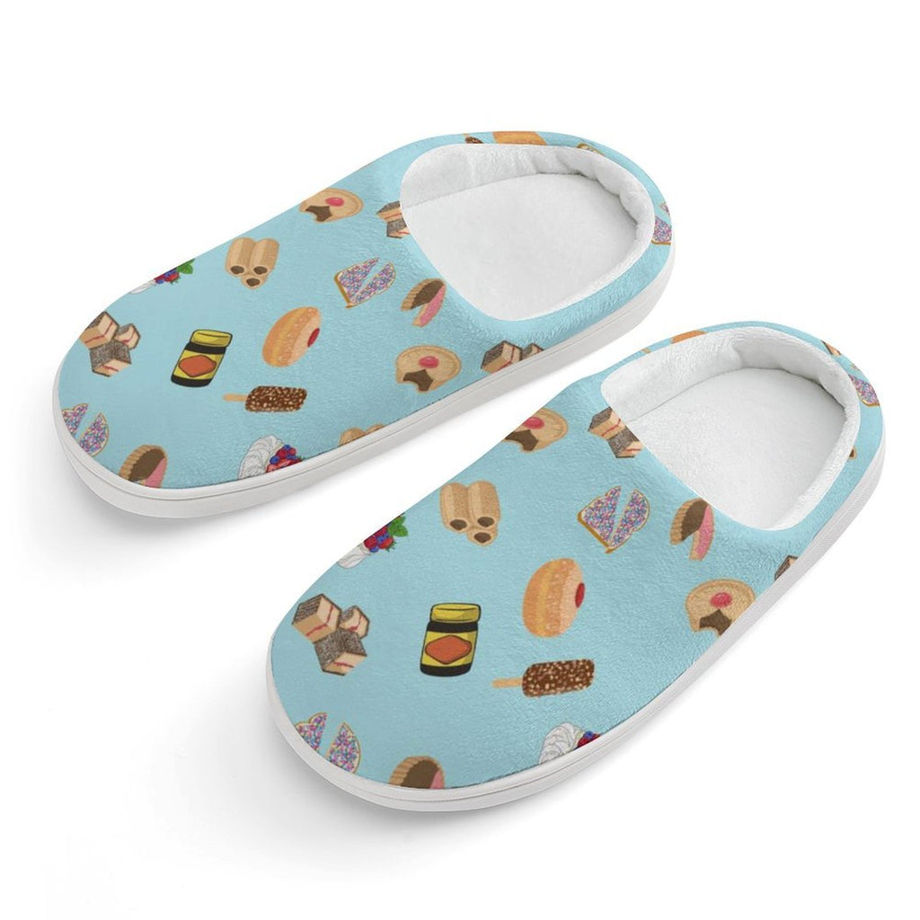 Classic Aussie Food Icons Kids Cotton Slippers white Kids Cotton Slippers Australia Food Printed Offshore