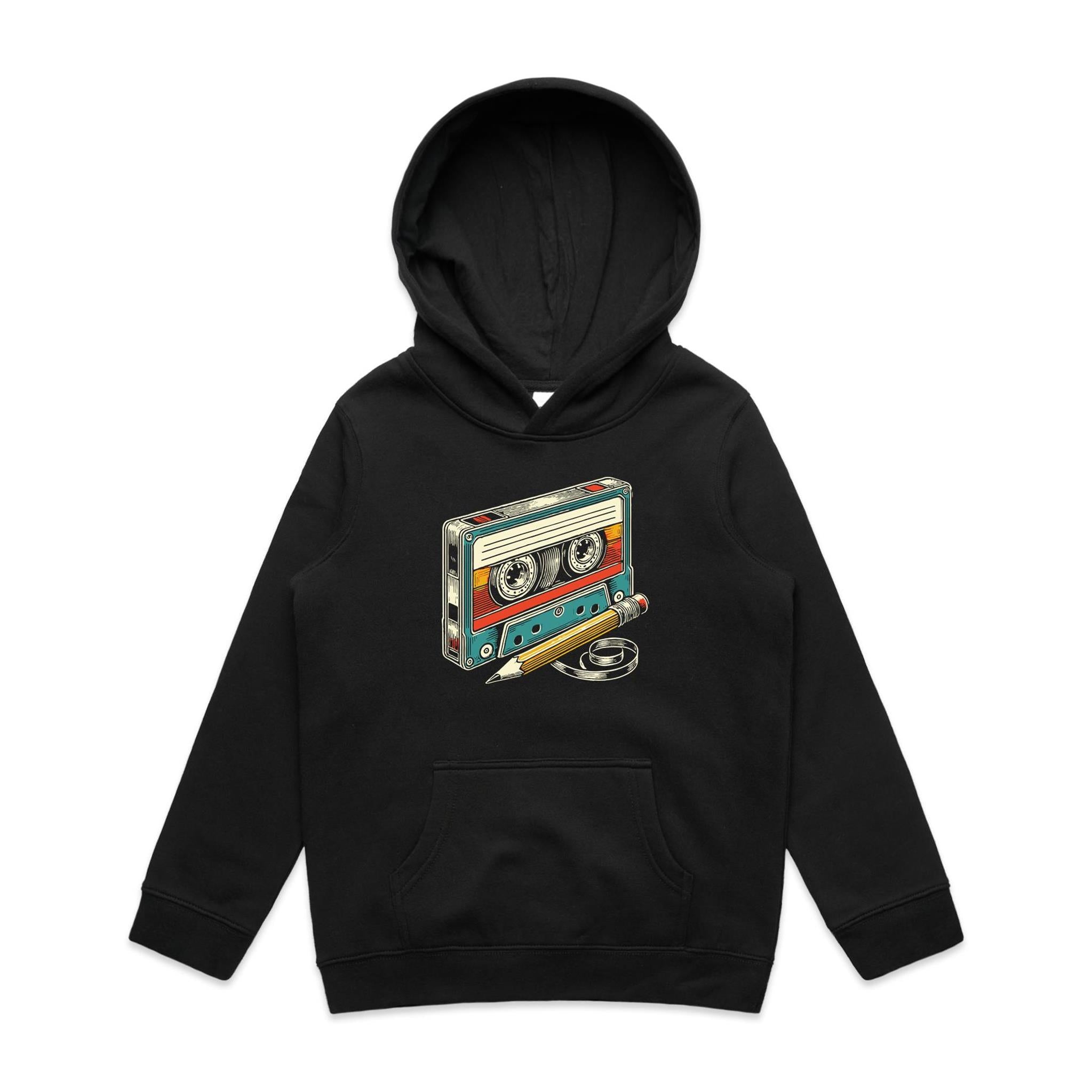 Cassette Tape And Pencil - Kids Hoodie