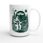 Alien And Bigfoot Play Guitar - White 15oz Ceramic Mug 15oz Mug Globally Fulfilled Music Sci Fi