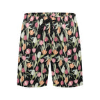 Tulips Men's Mid-Length Beach Shorts Men's Mid-Length Beach Shorts Plants Printed Offshore