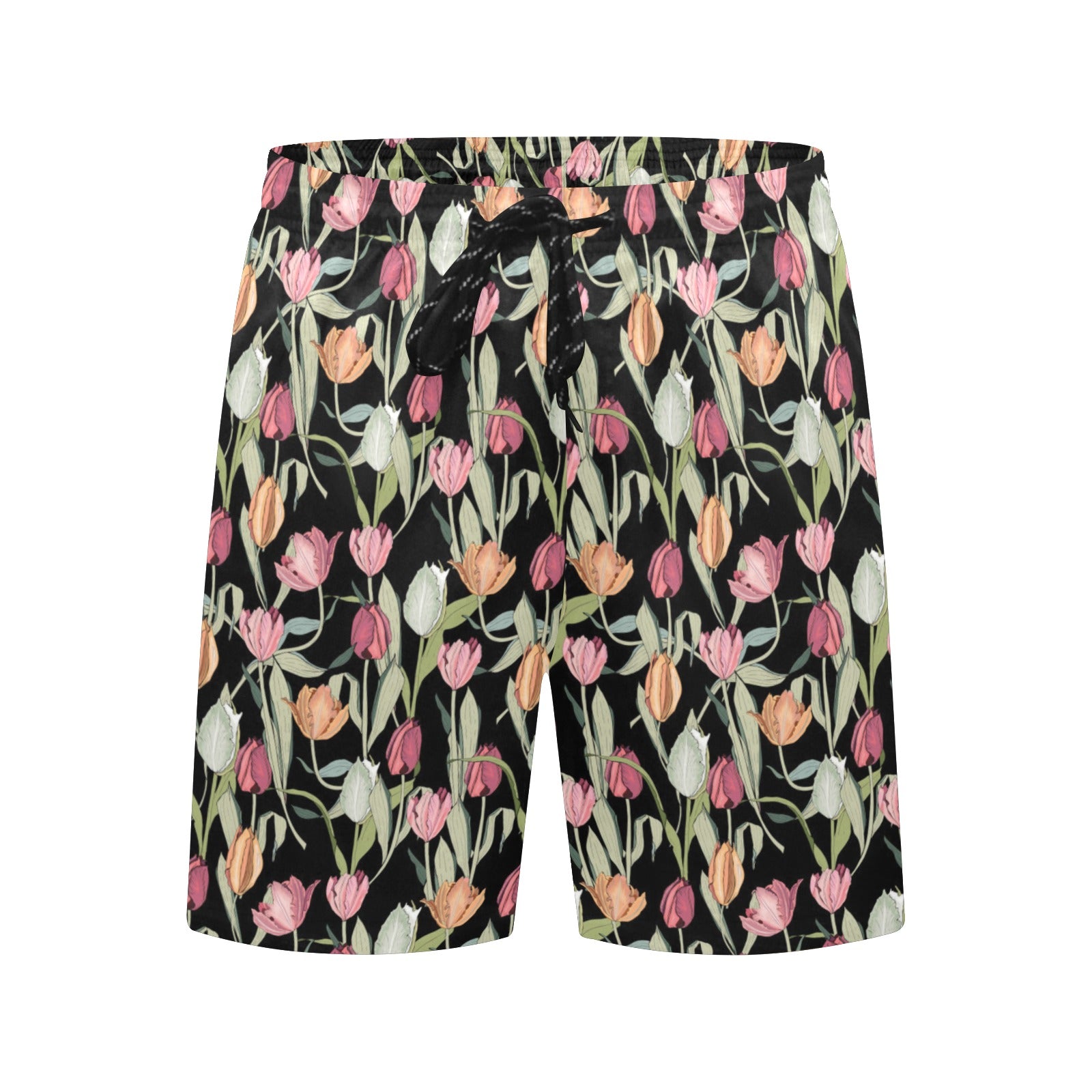Tulips - Men's Mid-Length Beach Shorts Men's Mid-Length Beach Shorts Plants Printed Offshore