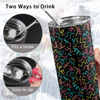 Squiggle Time - 20oz Tall Skinny Tumbler with Lid and Straw