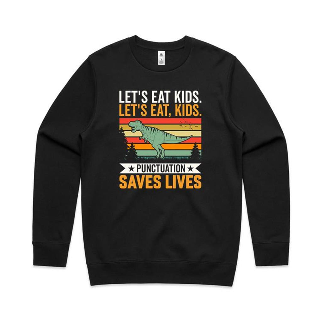 Punctuation Saves Lives, Dinosaur AS Colour Stencil Crew Sweatshirt