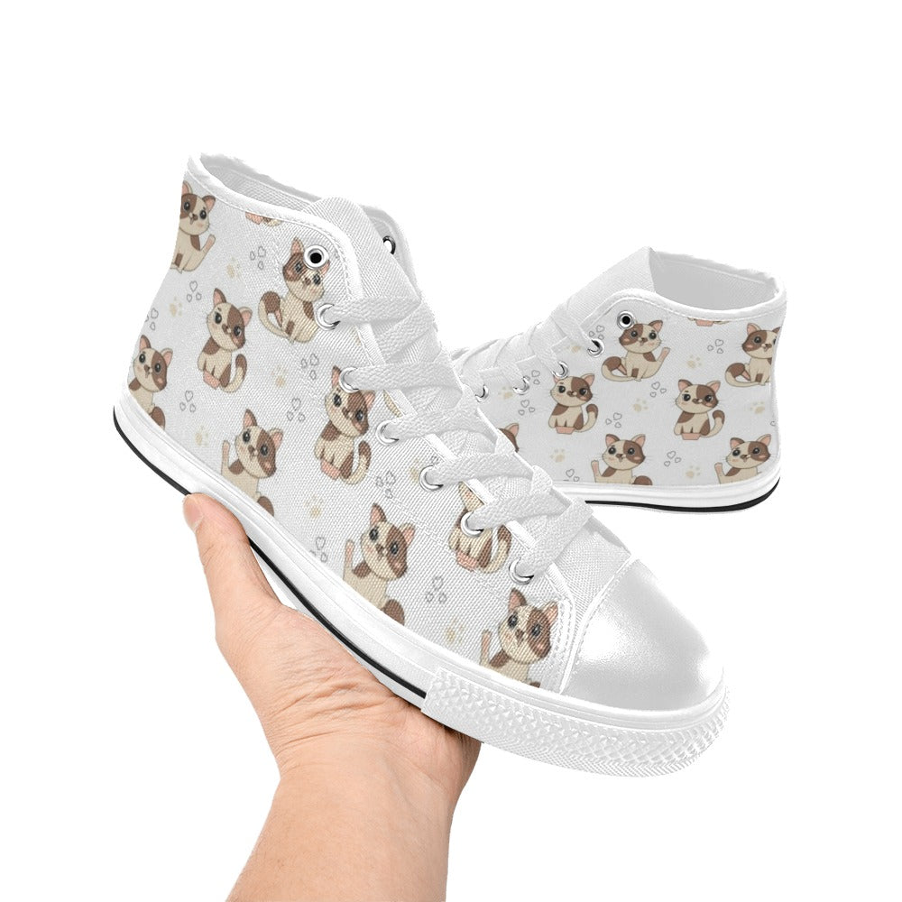 Cheeky Cats Men's High Top Canvas Shoes Men's Classic High Top Canvas Shoes animal Printed Offshore