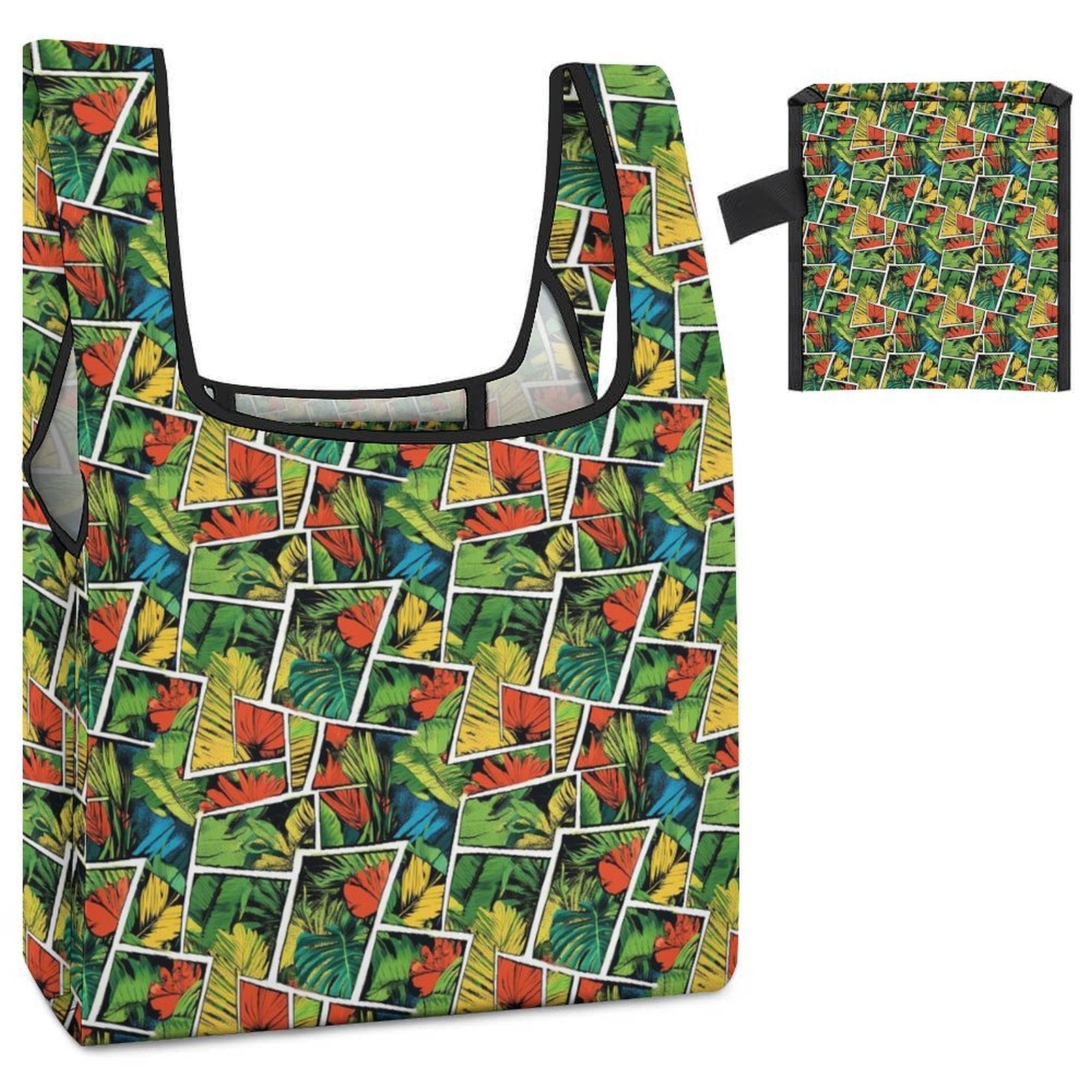 Tropical Comic Book Style Foldable Shopping Bag