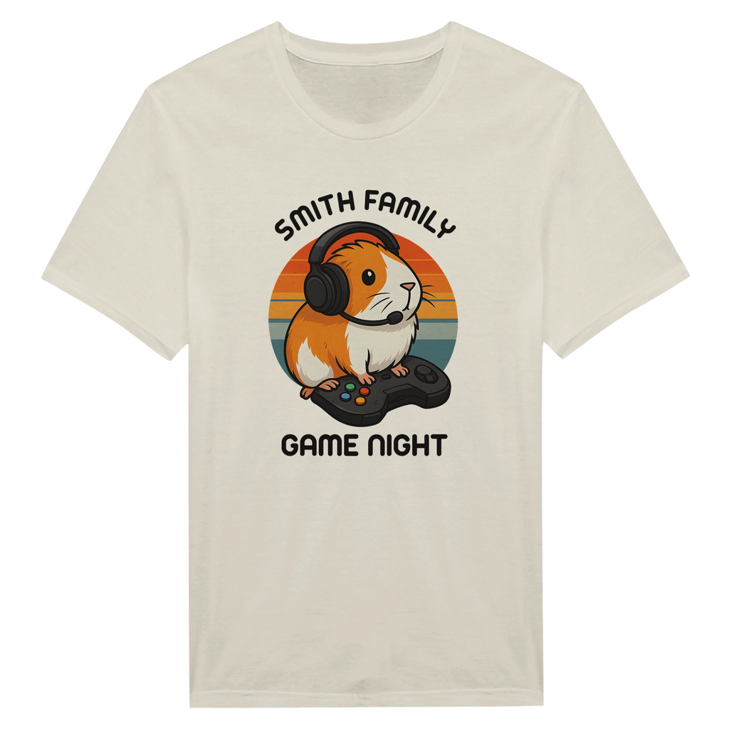 Family Game Night - Personalised T-shirt Natural Personalised T-shirt customise Games Globally Fulfilled personalise