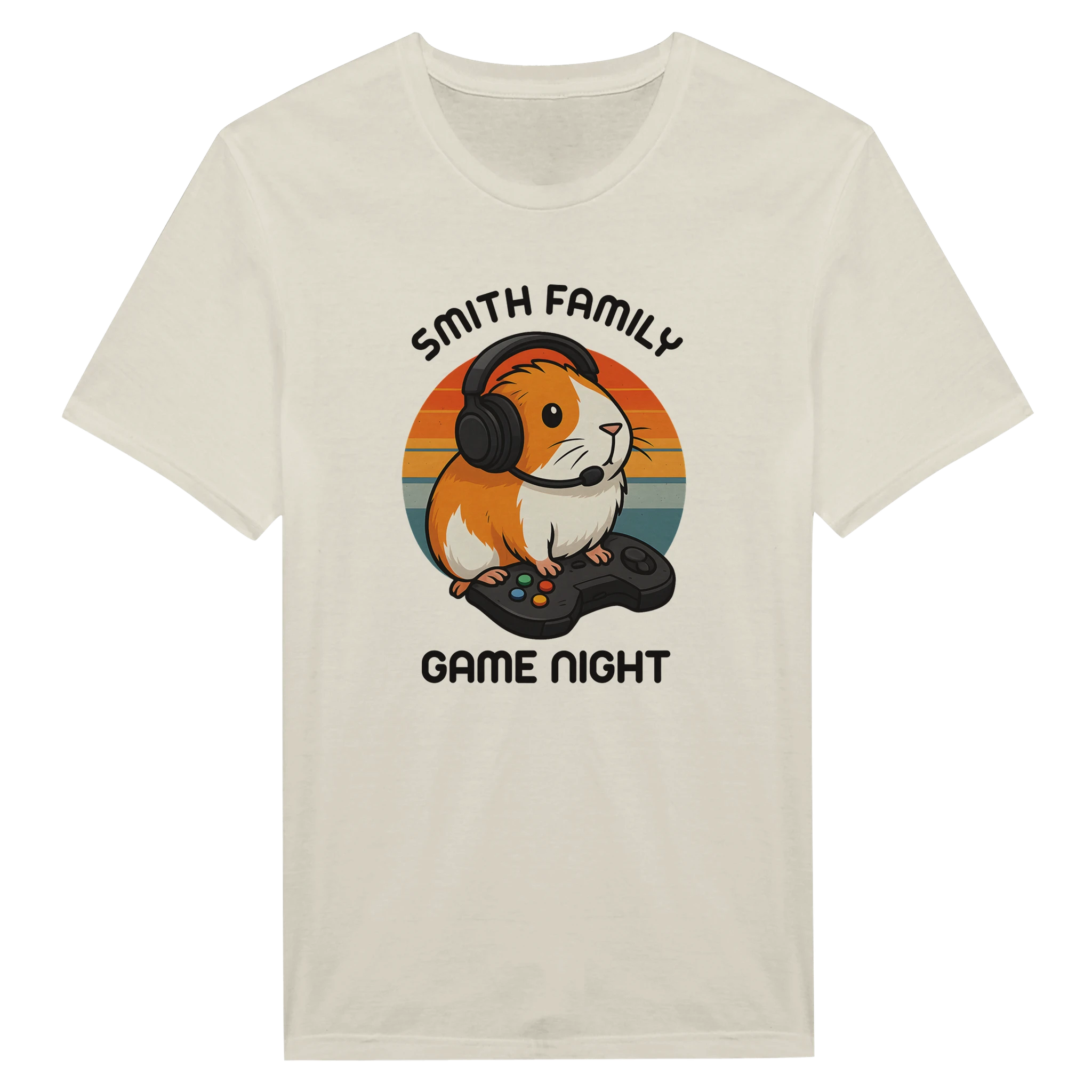 Family Game Night - Personalised T-shirt Natural Personalised T-shirt customise Games Globally Fulfilled personalise