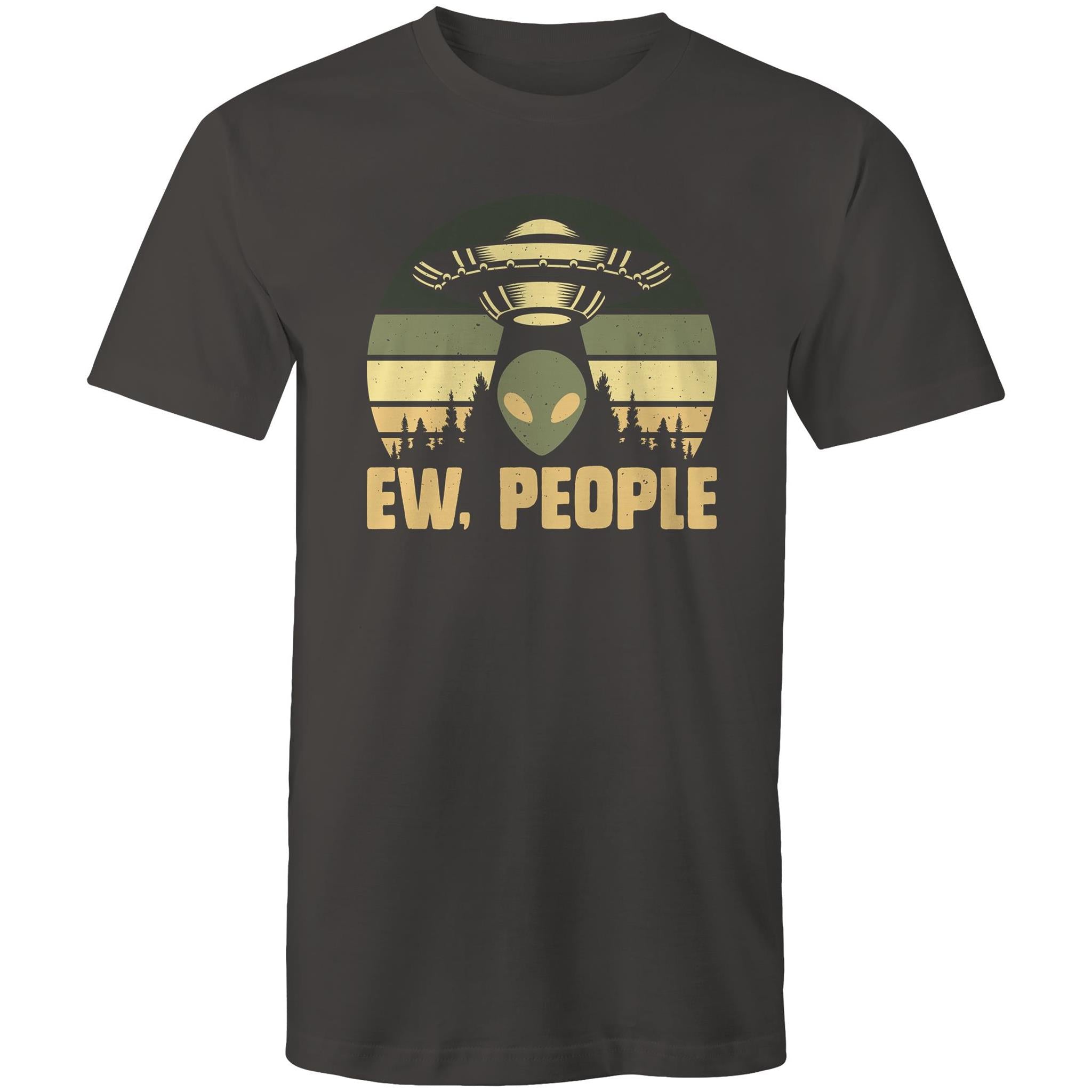 Alien Ew, People - Mens T-Shirt Charcoal Mens T-shirt Printed In Australia Sci Fi