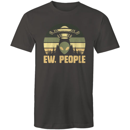 Alien Ew, People - Mens T-Shirt Charcoal Mens T-shirt Printed In Australia Sci Fi