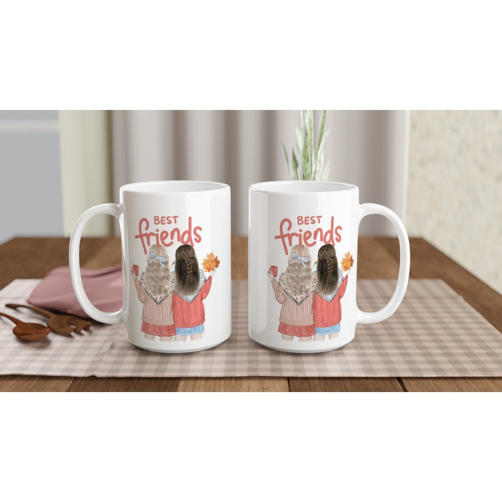 Best Friends - White 15oz Ceramic Mug 15oz Mug Globally Fulfilled