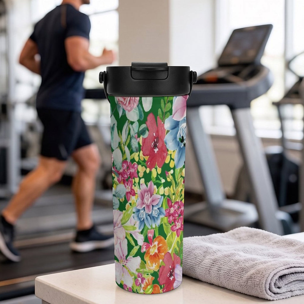Bright Floral 20oz Tea Tumbler with Carry Handle