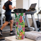 Bright Floral 20oz Tea Tumbler with Carry Handle