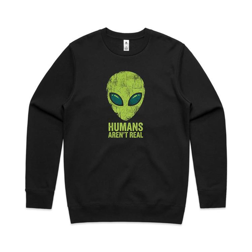 Alien, Humans Aren't Real AS Colour Stencil Crew Sweatshirt