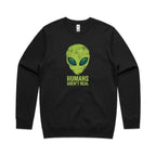 Alien, Humans Aren't Real AS Colour Stencil Crew Sweatshirt