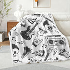 Rock Music - Double-Layer Fleece Blanket 51"x59"