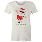 Summer Santa, Hot Hot Hot - Womens T-shirt Natural Womens Christmas T-shirt Christmas Printed In Australia