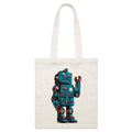Robot Parcel Canvas Tote Bag Default Title Small Tote Bag Printed In Australia Sci Fi
