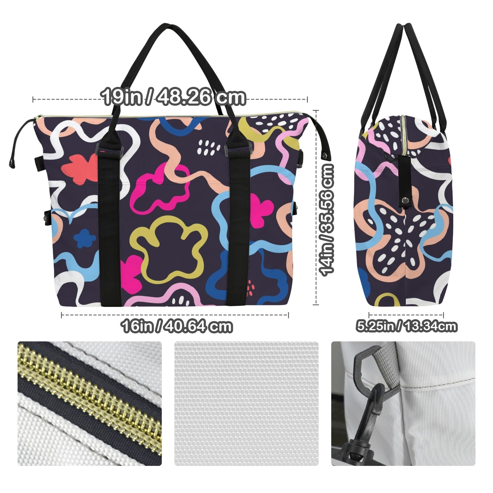Floral In The Abstract Duffle Bag-Simple (Model 1715) Duffle Bag-Simple (1715)