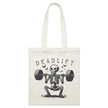 Deadlift Skeleton Parcel Canvas Tote Bag Default Title Small Tote Bag Fitness Printed In Australia
