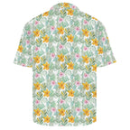 Tropical Flowers And Leaves Men's Crinkle Hawaiian Shirt