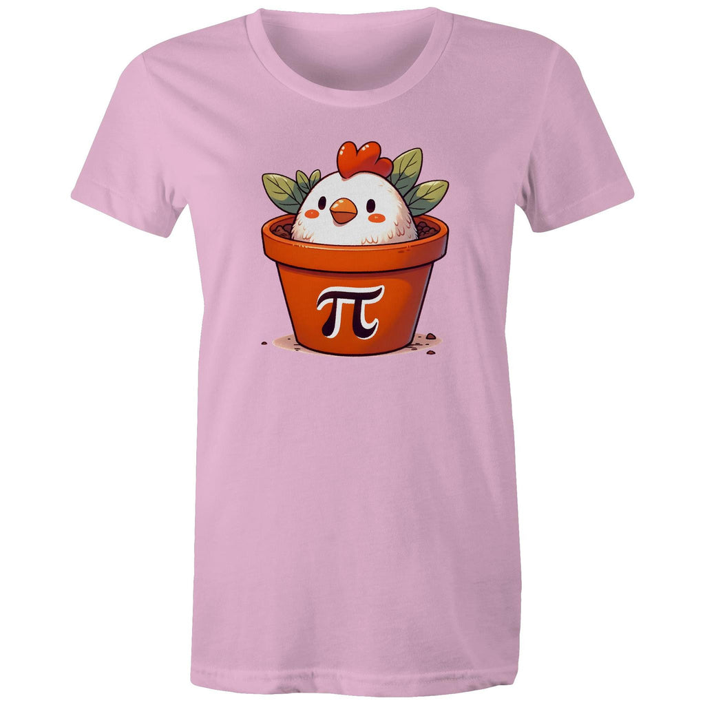 Chicken Pot Pi - Womens T-shirt Pink Womens T-shirt animal Maths Printed In Australia