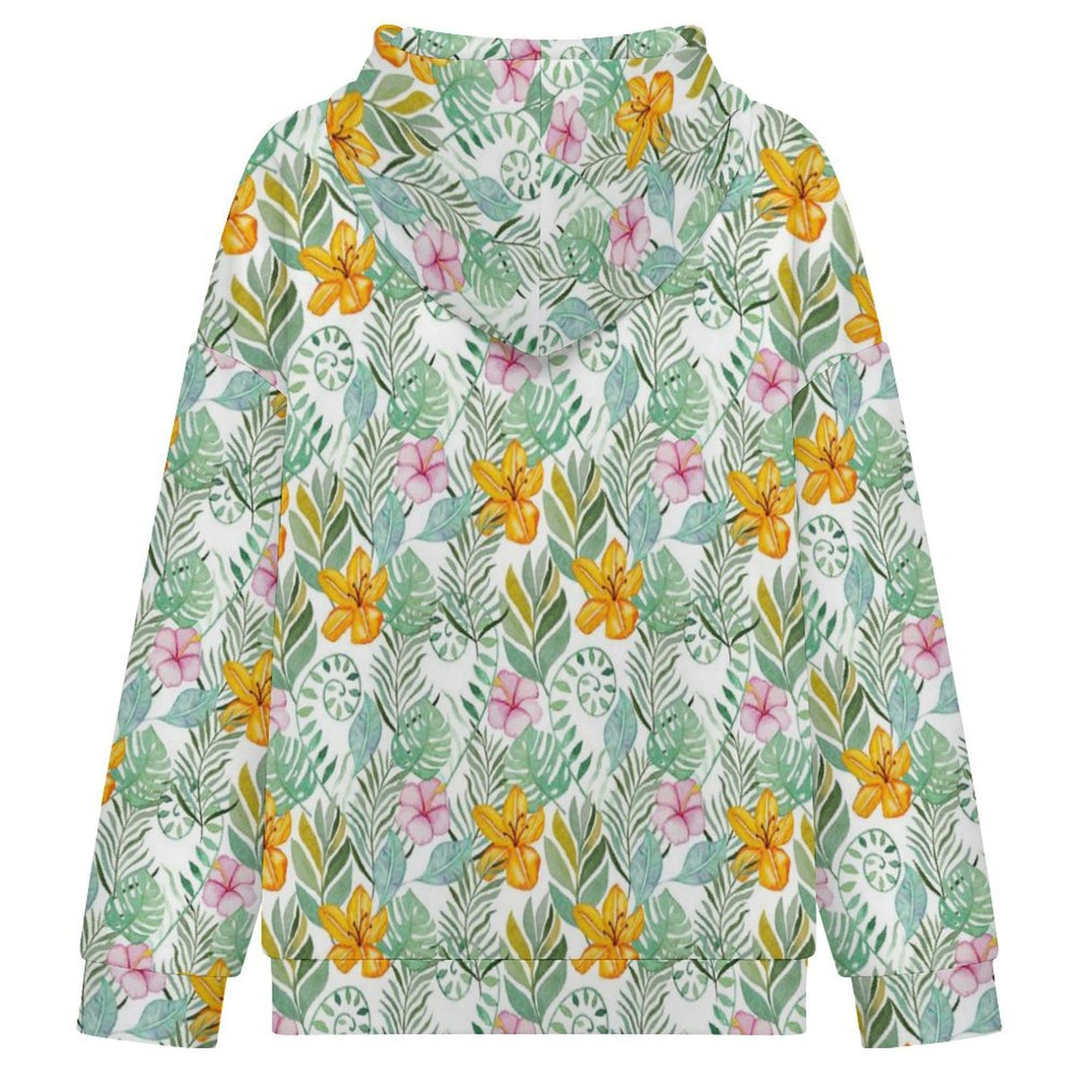 Tropical Flowers And Leaves Women's Full-Zip Hoodie