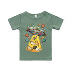 UFO Cat Abduction AS Colour Baby T-shirt Sage Baby T-shirt animal Printed In Australia Sci Fi