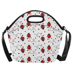Ladybugs Neoprene Lunch Bag/Large (Model 1669) One Size Neoprene Lunch Bag animal Printed Offshore
